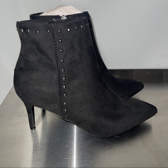 Allegra K Pointed Toe Stiletto Black Ankle Bootie - Picture 4 of 10
